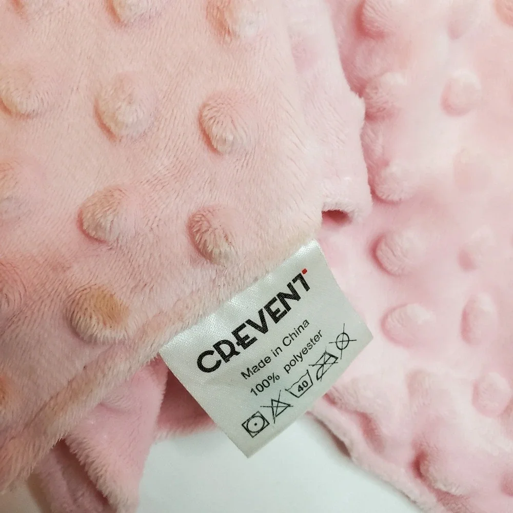 Crevent Pink Unicorn Lovey‎ Security Blanket Plush Minky Dot Baby